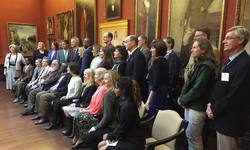 Authors stand and sit in the AJ Drexel Picture Gallery during the 2016 Celebrating Drexel Authors Event