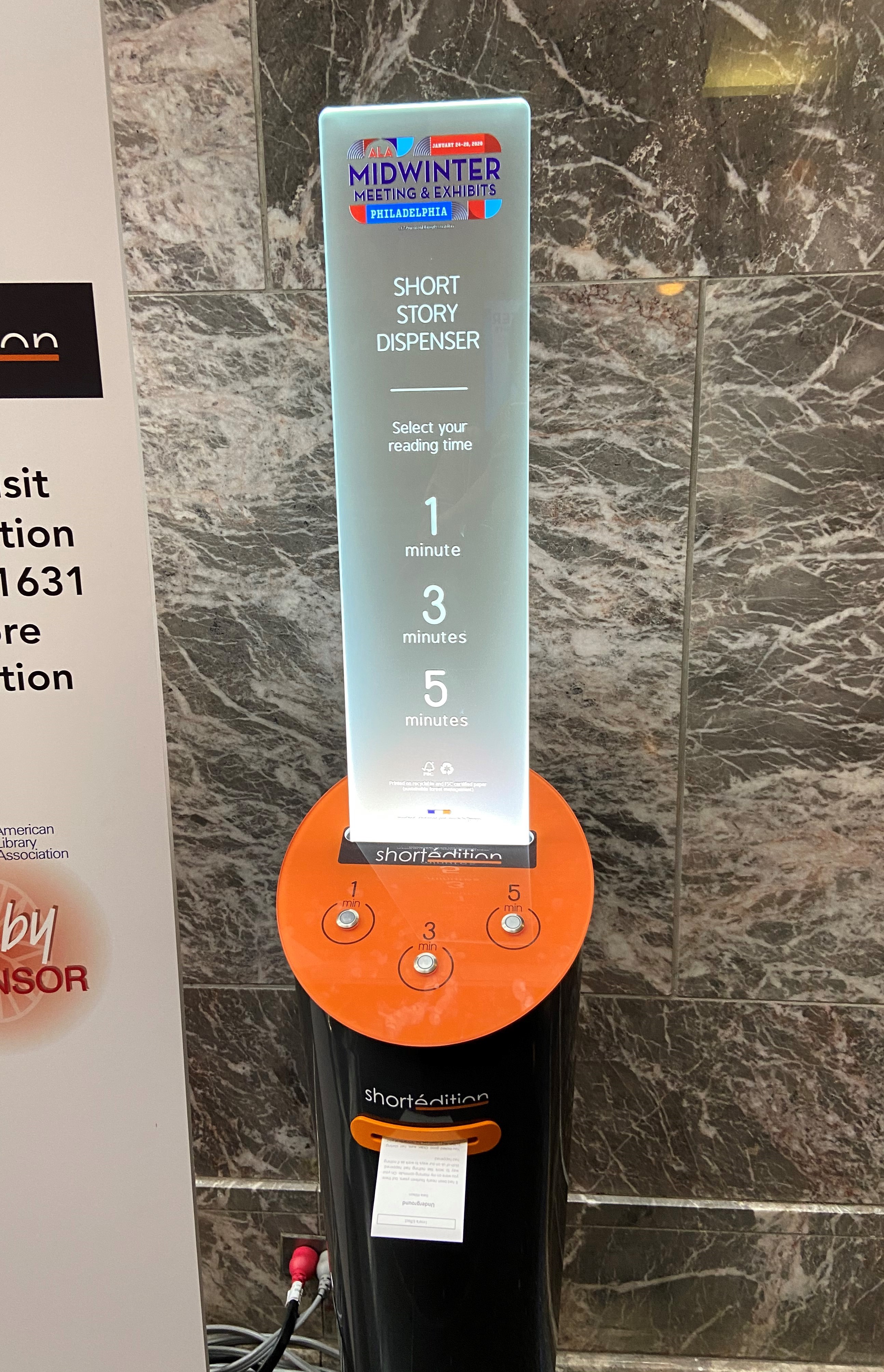 A short story dispenser with printer