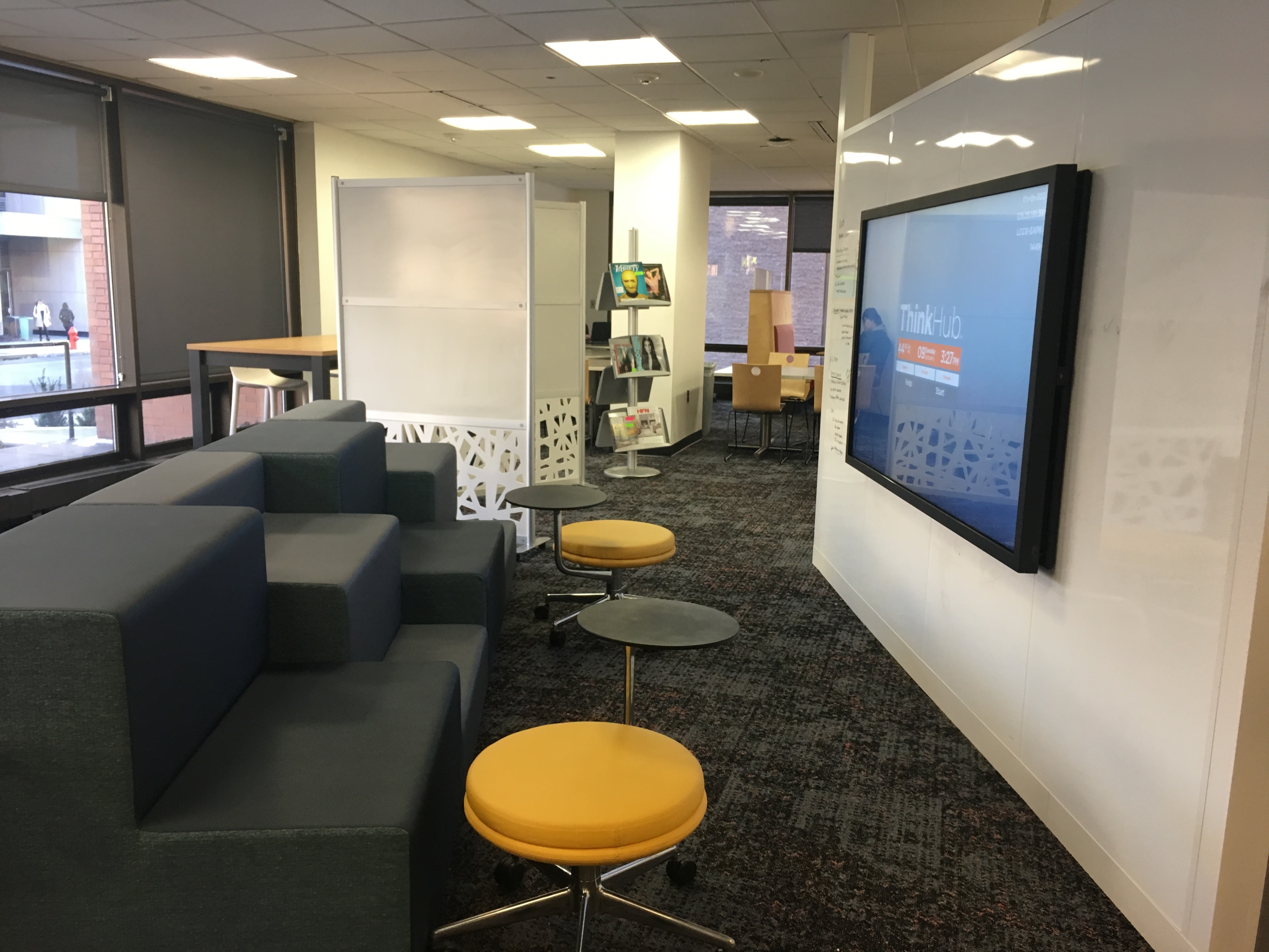 The Practice Zone in the W. W. Hagerty Library includes an 80' monitor and stadium-style seating