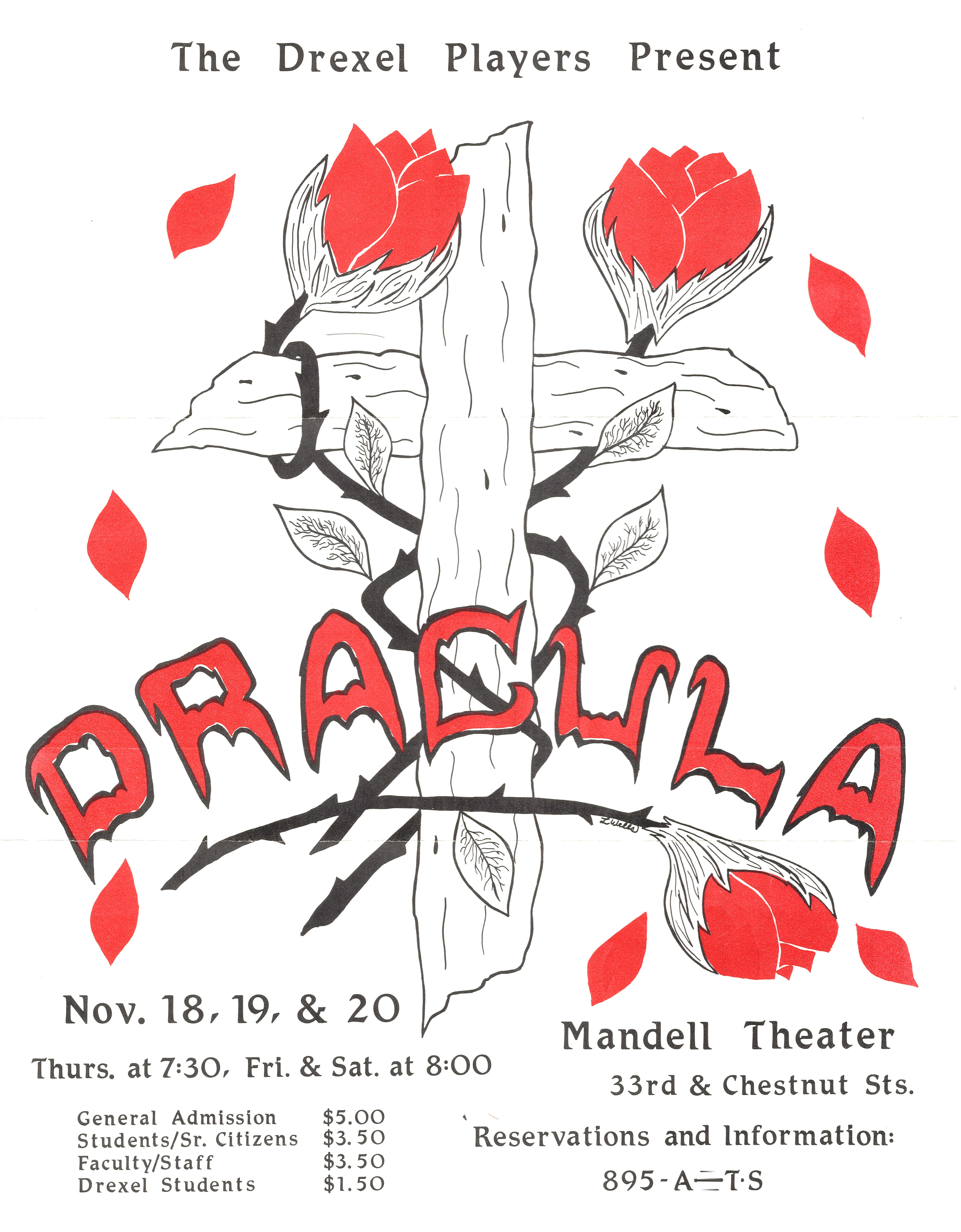 Theater poster from a 1930s production of the play 'Dracula'